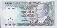 7.Emisyon 2.Tertip 10000 Lira F40 485965 Çilaltı Çil F Son Numara