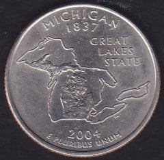 Amerika Çeyrek Dolar 2004 P Hatıra Michigan