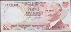 6.Emisyon 4.Tertip 20 Lira I43 945508 Çok Çok Temiz