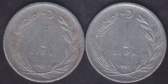 1961 Yılı 1 Lira Temiz (Ters Düz Takım )