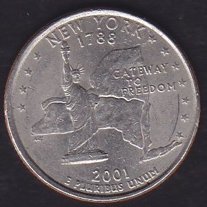 Amerika Çeyrek Dolar 2001 P Hatıra New York