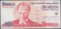 7.Emisyon 10 000 000 Lira C68 475214 Çok Temiz