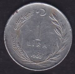 1968 Yılı 1 Lira Düz