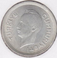 1941 Yılı 1 Lira Çilaltı Çil Gümüş