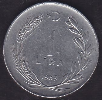 1969 Yılı 1 Lira Düz