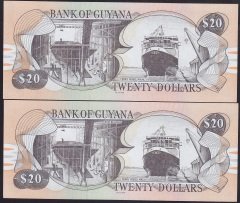 Guyana 20 Dolar 1996 Çil 2 Adet 8778 - 87 87