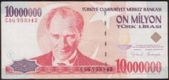 7.Emisyon 10 000 000 Lira C56 753342 Çok Temiz