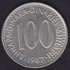 Yugoslavya 100 Dinar 1987