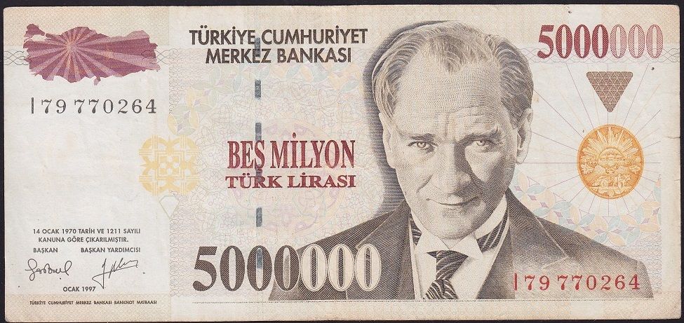 7.Emisyon 5 000 000 Lira I79 770264 Çok Temiz