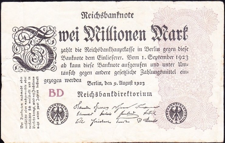 Almanya 2 000 000 Mark 1923 Çok Temiz ( R103c)