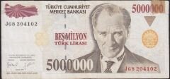 7.Emisyon 5 000 000 Lira J68 204102 Haliyle