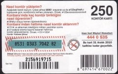 Turkcell Hazır Kart 250 Kontör 2010