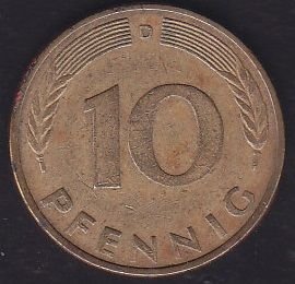 Almanya 10 Pfennig 1980 D