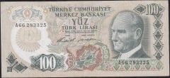 6.Emisyon 1.Tertip 100 Lira A66 283325 Çok Temiz+