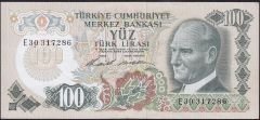 6.Emisyon 1.Tertip 100 Lira E30 317286 Çok Çok Temiz