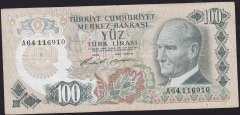 6.Emisyon 1.Tertip 100 Lira A64 116910 Çok Temiz