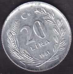 1981 Yılı 20 Lira Dünya Besin Günü Temiz