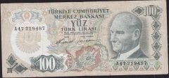 6.Emisyon 1.Tertip 100 Lira A47 219487 Çok Temiz