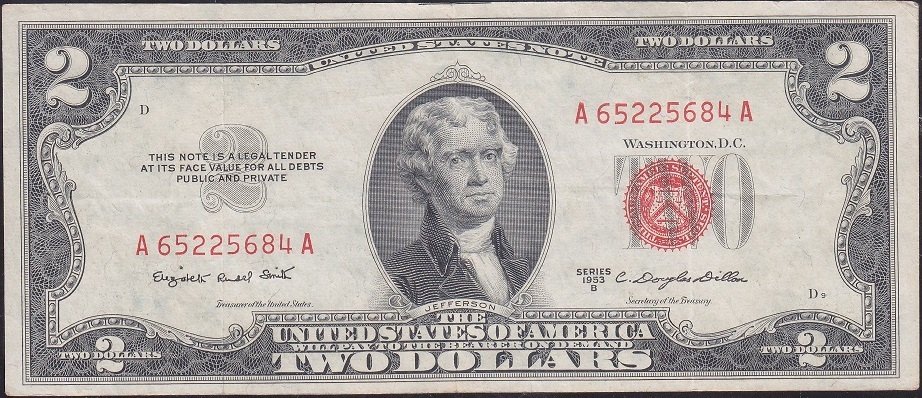 Amerika 2 Dolar 1953B Çok Temiz + (Kırmızı Mühür)