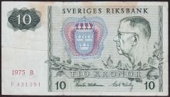 İsveç 10 Kronor 1975 Çok Temiz