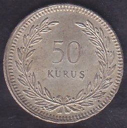 1947 Yılı 50 Kuruş Çilaltı Çil Gümüş