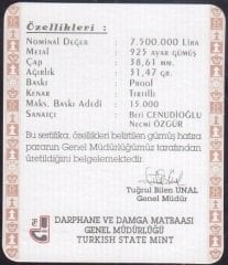 Hatıra Para Sertifikası - Satranç Olimpiyatı - 2000 Yılı