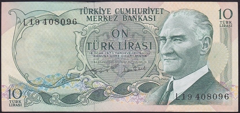 6.EMİSYON 2.TERTİP 10 LİRA L19 408096 ÇİLALTI ÇİL