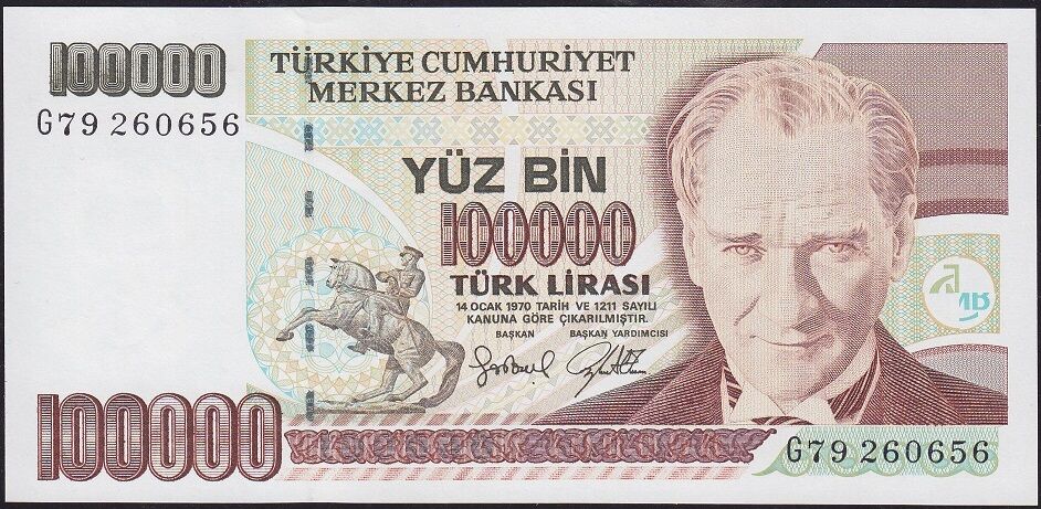 7.Emisyon 3.Tertip 100000 Lira G79 260656 Çil