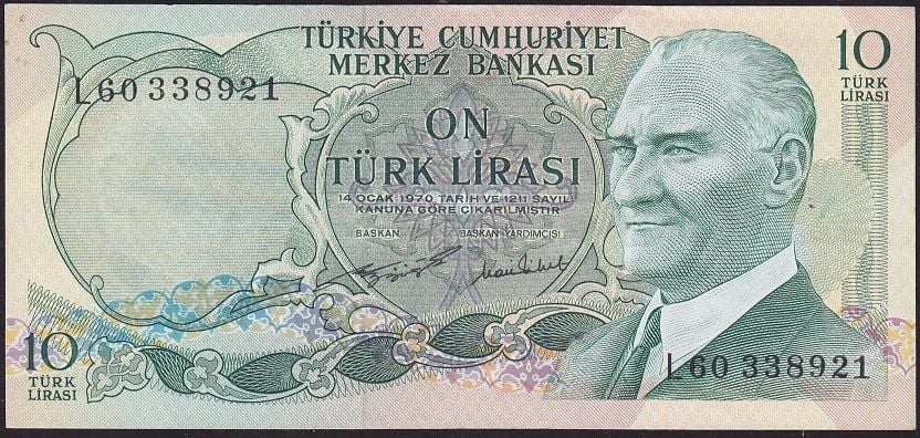 6.Emisyon 2.Tertip 10 Lira L60 338921 Çok Çok Temiz+