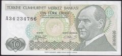 7.Emisyon 1.Tertip 10 Lira A34 234786 Ççt