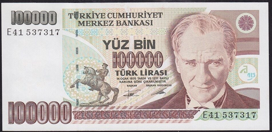 7.Emisyon 2.Tertip 100000 Lira E41 537317 Çil