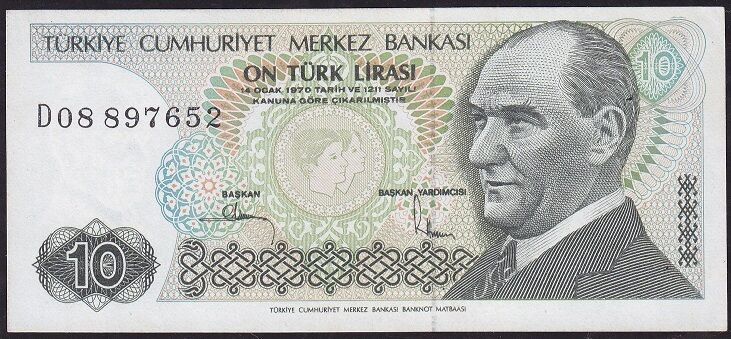 7.Emisyon 2.Tertip 10 Lira D08 897652 Çil