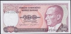 7.Emisyon 2.Tertip 100 Lira E39 232695 Çilaltı