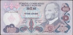 6.EMİSYON 2.TERTİP 1000 LİRA C70 321245 ÇOK ÇOK TEMİZ