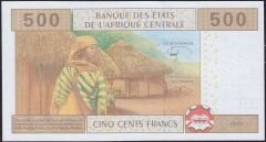 Central African States 500 Frank 2002 Çil ( T ) Pick 106T Kongo