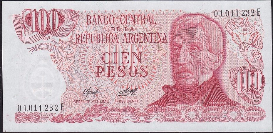 Arjantin 100 Pesos 1976 Çilaltı Pick 302b