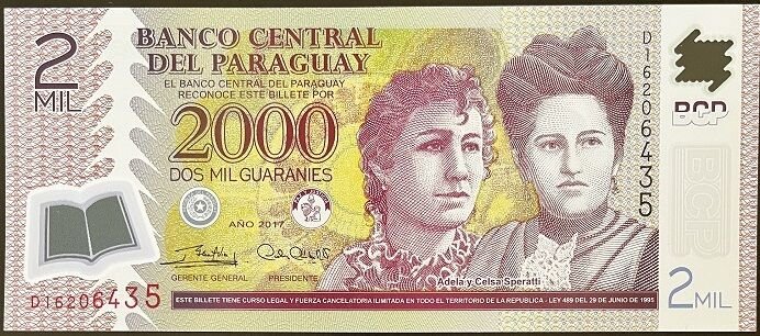 Paraguay 2000 Guarnies 2017 Çil Polymer