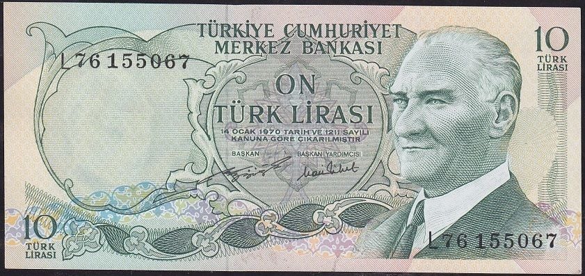 6.Emisyon 2.Tertip 10 Lira L76 155067 Çilaltı Çil