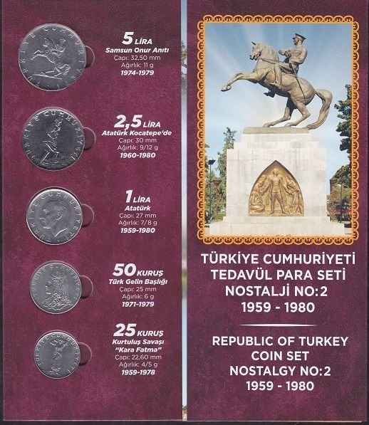 1959-1980 Yılı Özel Tedavül Madeni Para Seti Çil