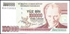 7.Emisyon 3.Tertip 100000 Lira H18 719311 Çilaltı Çil