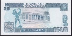 Zambia 10 Kwacha 1989 Çil Pick 31b