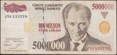 7.Emisyon 5 000 000 Lira J76 125779 Çok Temiz