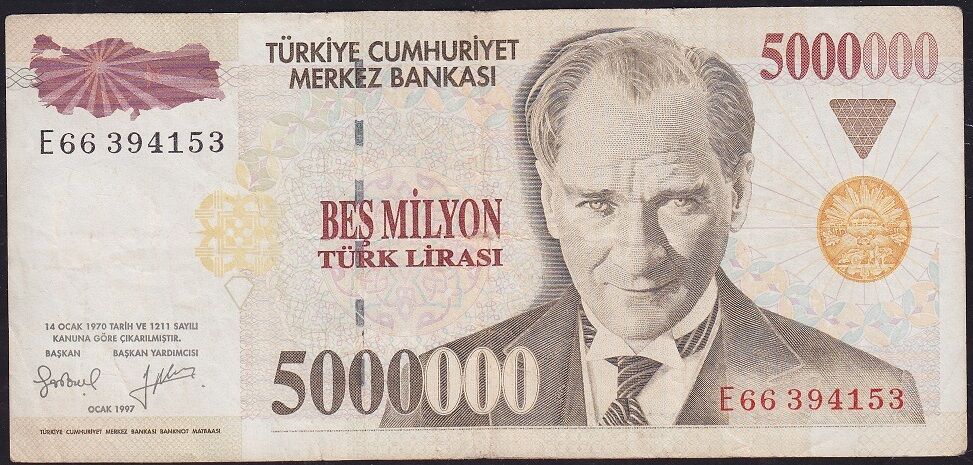 7.Emisyon 5 000 000 Lira E66 394153 Çok Temiz