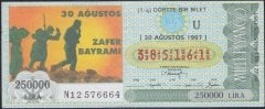 1997 30 AĞUSTOS ÇEYREK BİLET - U SERİSİ