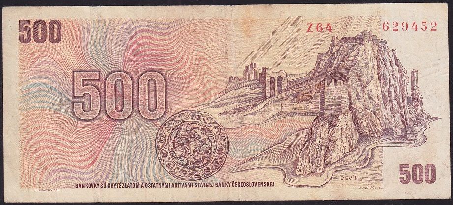 Çekoslovakya 500 Korun 1973 Çok Temiz Pick 93a