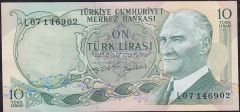 6.Emisyon 2.Tertip 10 Lira L07 146902 Çilaltı Çil