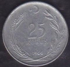 1966 Yılı 25 Kuruş Çok Temiz ( 5 Gram )