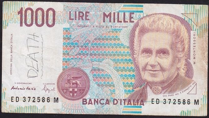 İtalya 1000 Lire 1990 Çok Temiz Pick 114a