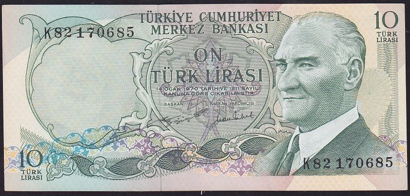 6.Emisyon 2.Tertip 10 Lira K82 170685 Ççt Çilaltı