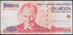 7.Emisyon 10 000 000 Lira B61 653248 Çok Temiz